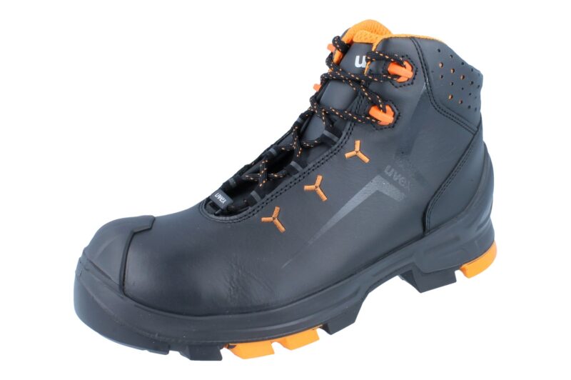 Uvex 2 6503 S3 ESD SRC radna cipela za gradilište i vlagu – crno-narandžasta zaštitna obuća